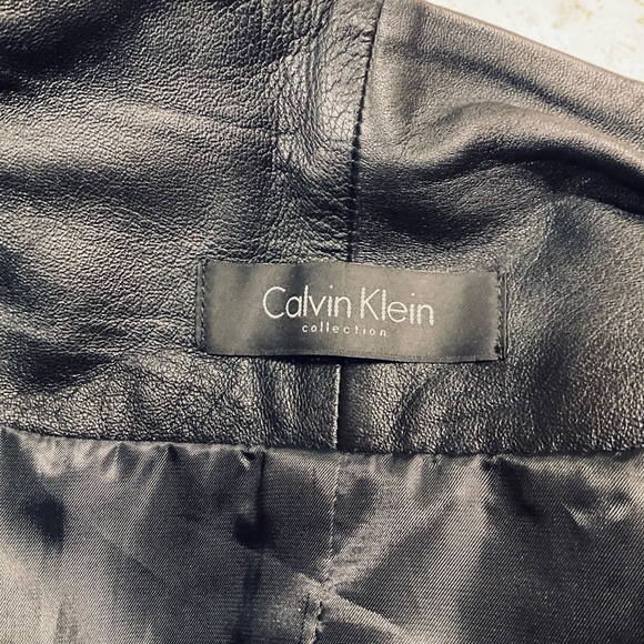 Calvin Klein Collection Black Leather Jacket 2 - Picture 8 of 8